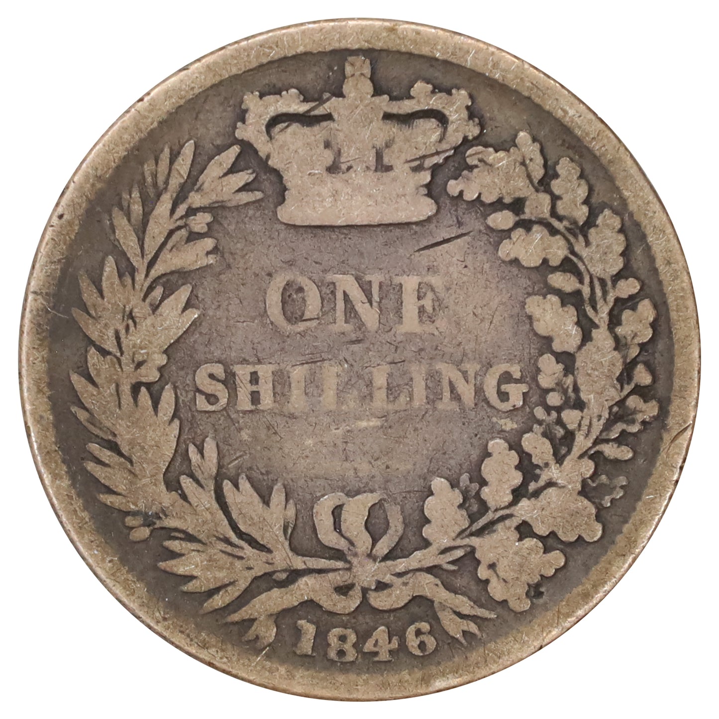 Great Britain 1846 Shilling About Good (AG3) Toned