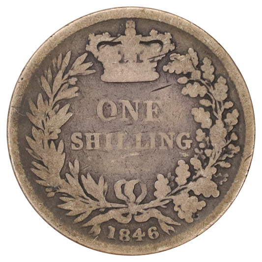 Great Britain 1846 Shilling About Good (AG3) Toned