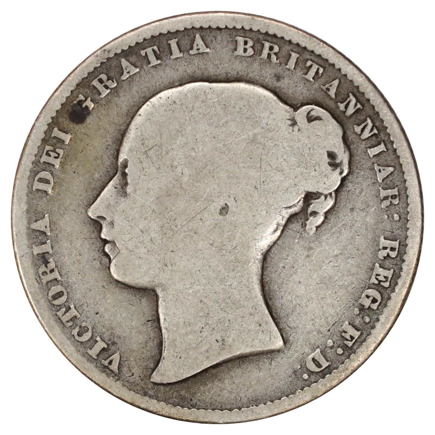Great Britain 1864 Shilling About Good (AG3) DOD