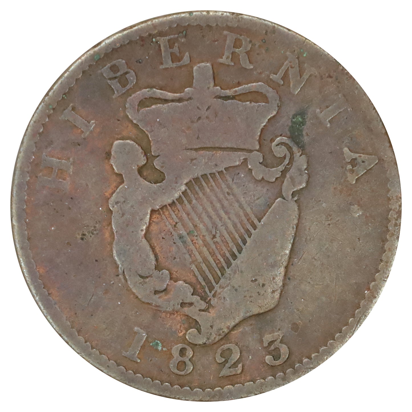 Ireland 1823 Halfpenny Very Good (VG8) Corrosion