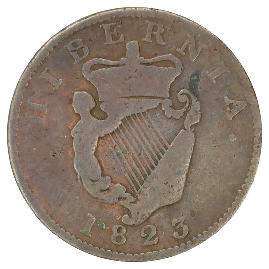 Ireland 1823 Halfpenny Very Good (VG8) Corrosion