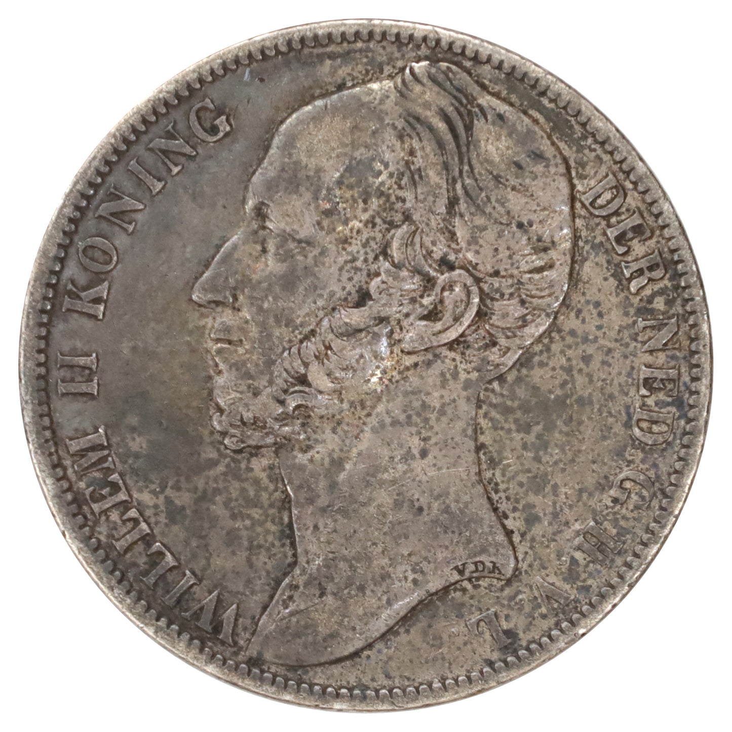 Netherlands 1845 William II Silver Gulden (DOD)