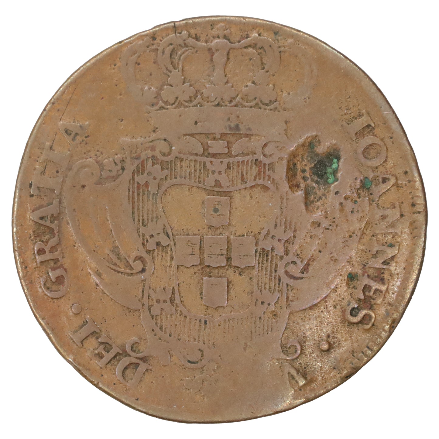Portugal 1723 John V 10 Reis Fine (F12) Impaired