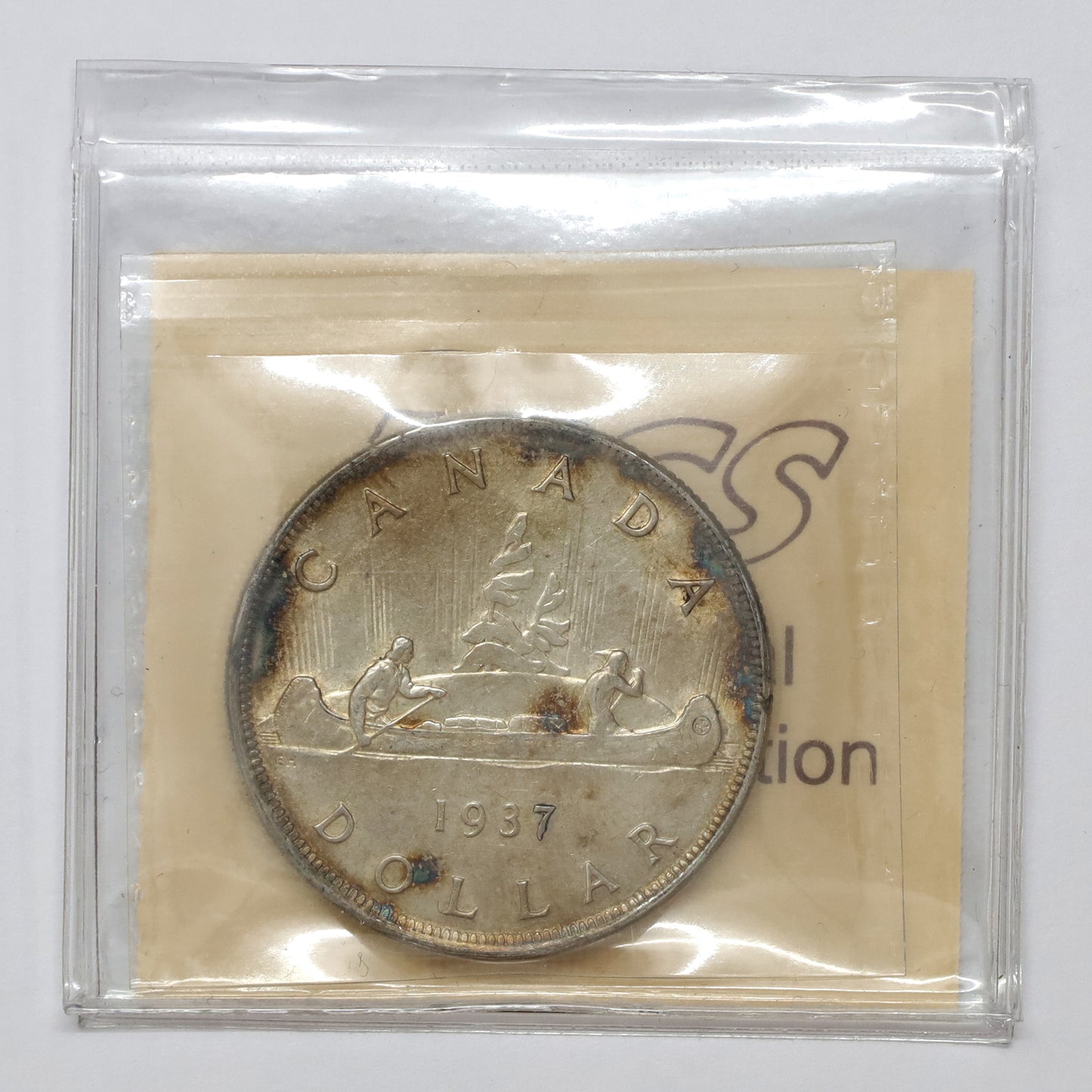 1937 Canada Dollar ICCS Certified AU55 (Toned)