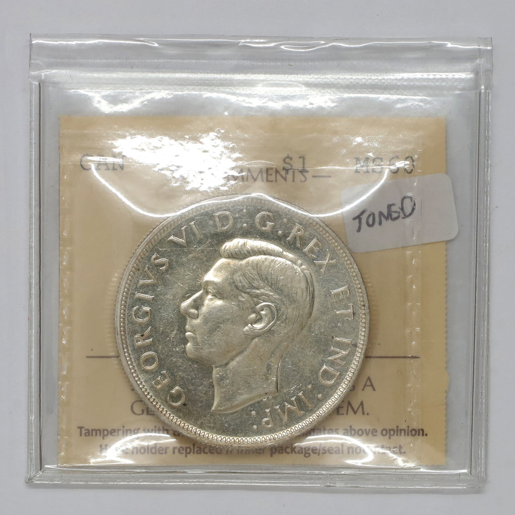 1946 Canada Dollar ICCS Certified MS60 (Toned)