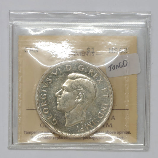 1946 Canada Dollar ICCS Certified MS60 (Toned)