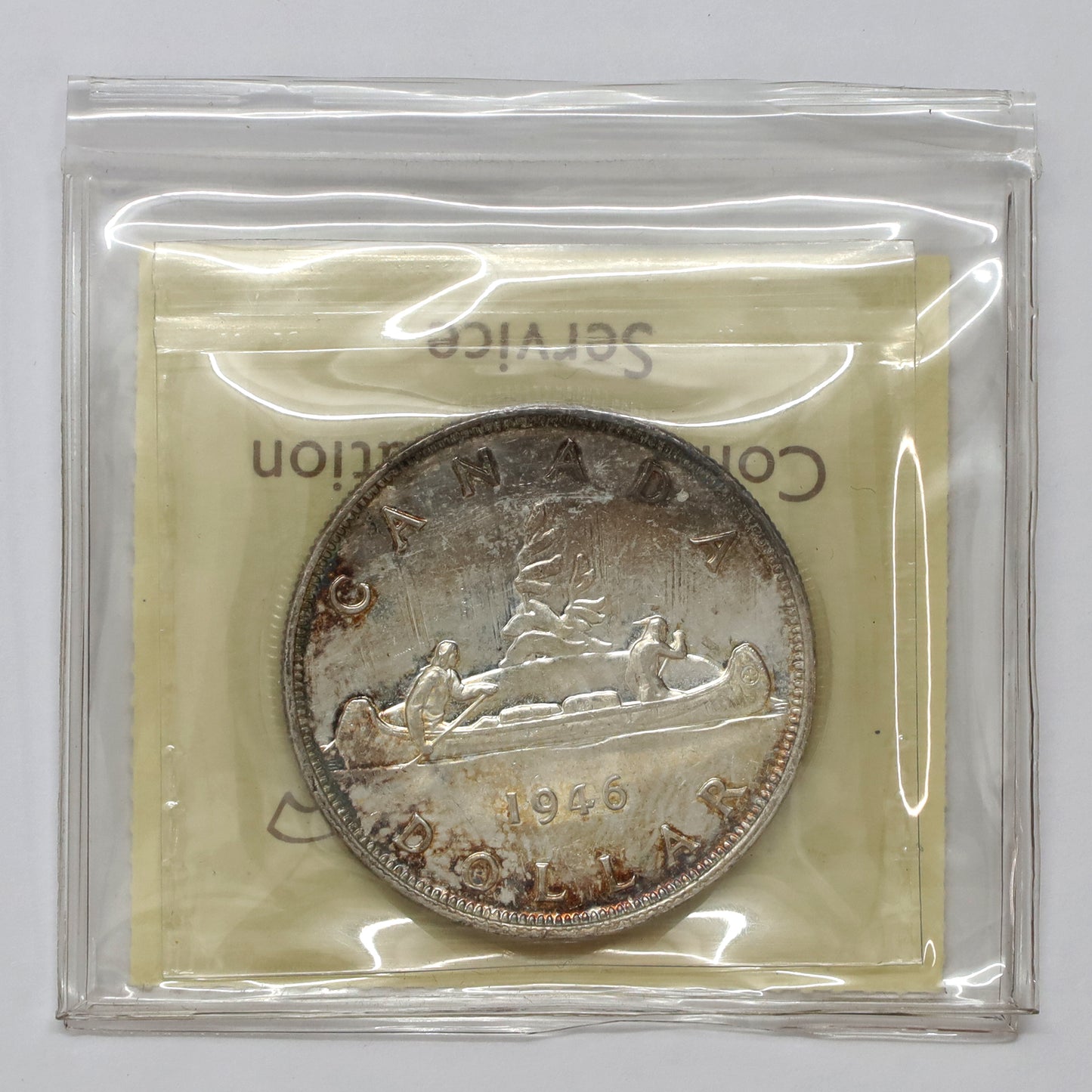 1946 SWL Canada Dollar ICCS Certified AU50 (Lightly Toned)