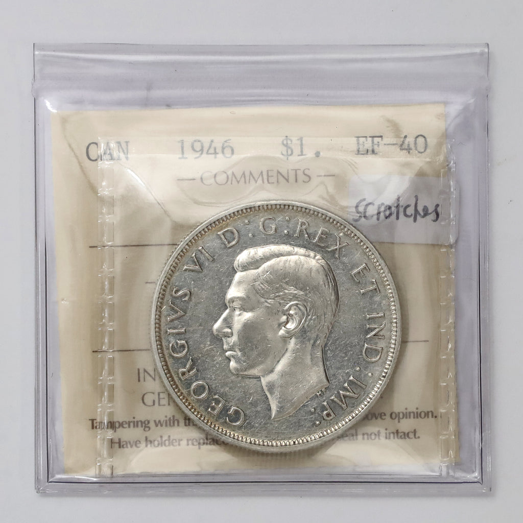 1946 Canada Dollar ICCS Certified EF40 (Scratches)
