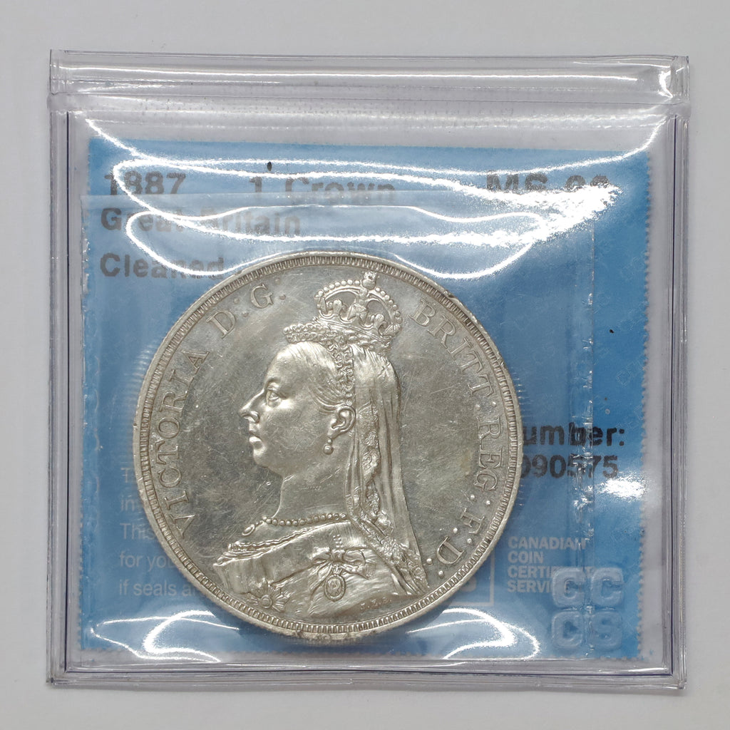 Great Britain 1887 1 Crown CCCS Certified MS60 (Cleaned)