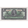 BC-21d 1937 Canada $1 Coyne-Towers, Z/M, Extra Fine (EF40) writing