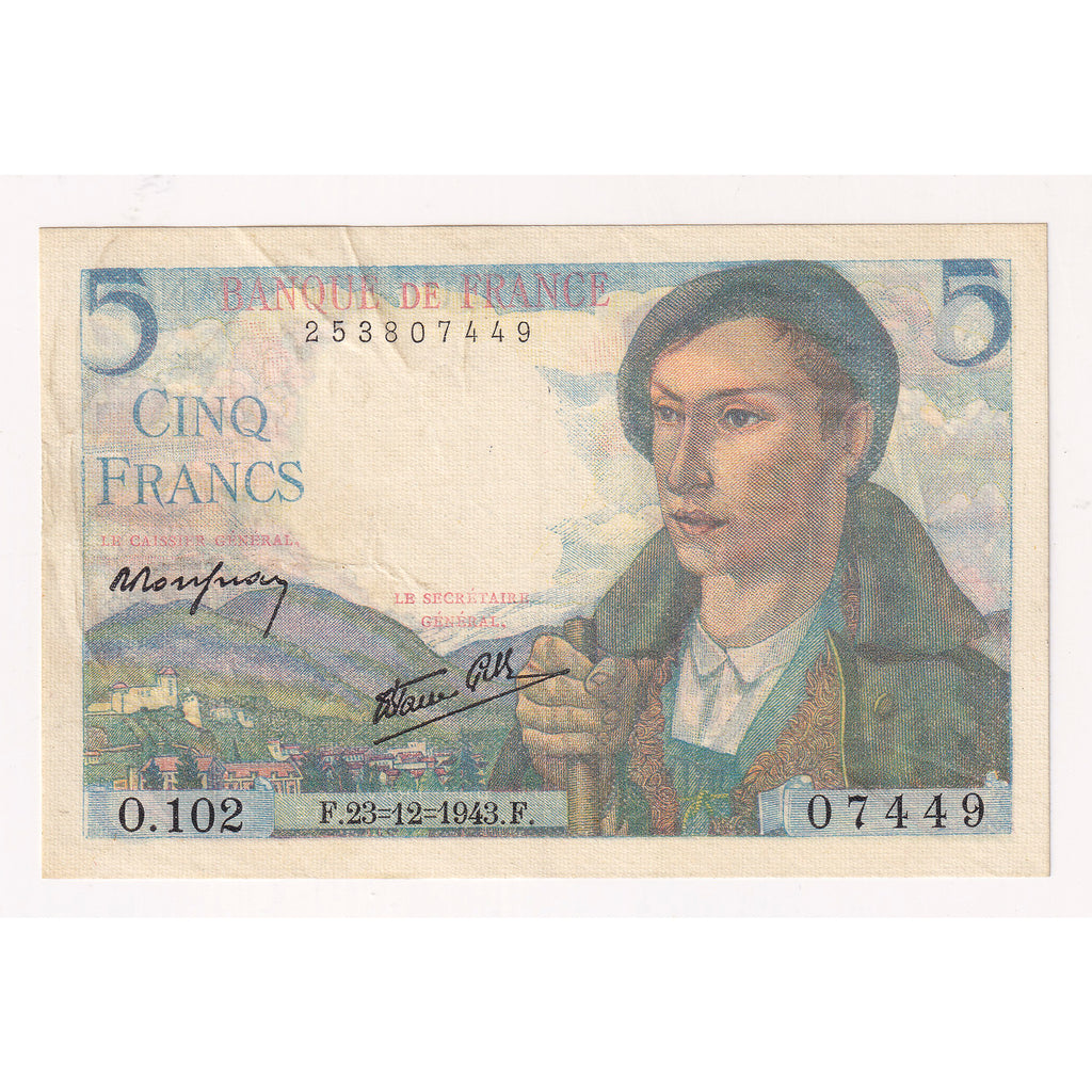 France 1943 5 Franc Note, Pick #98