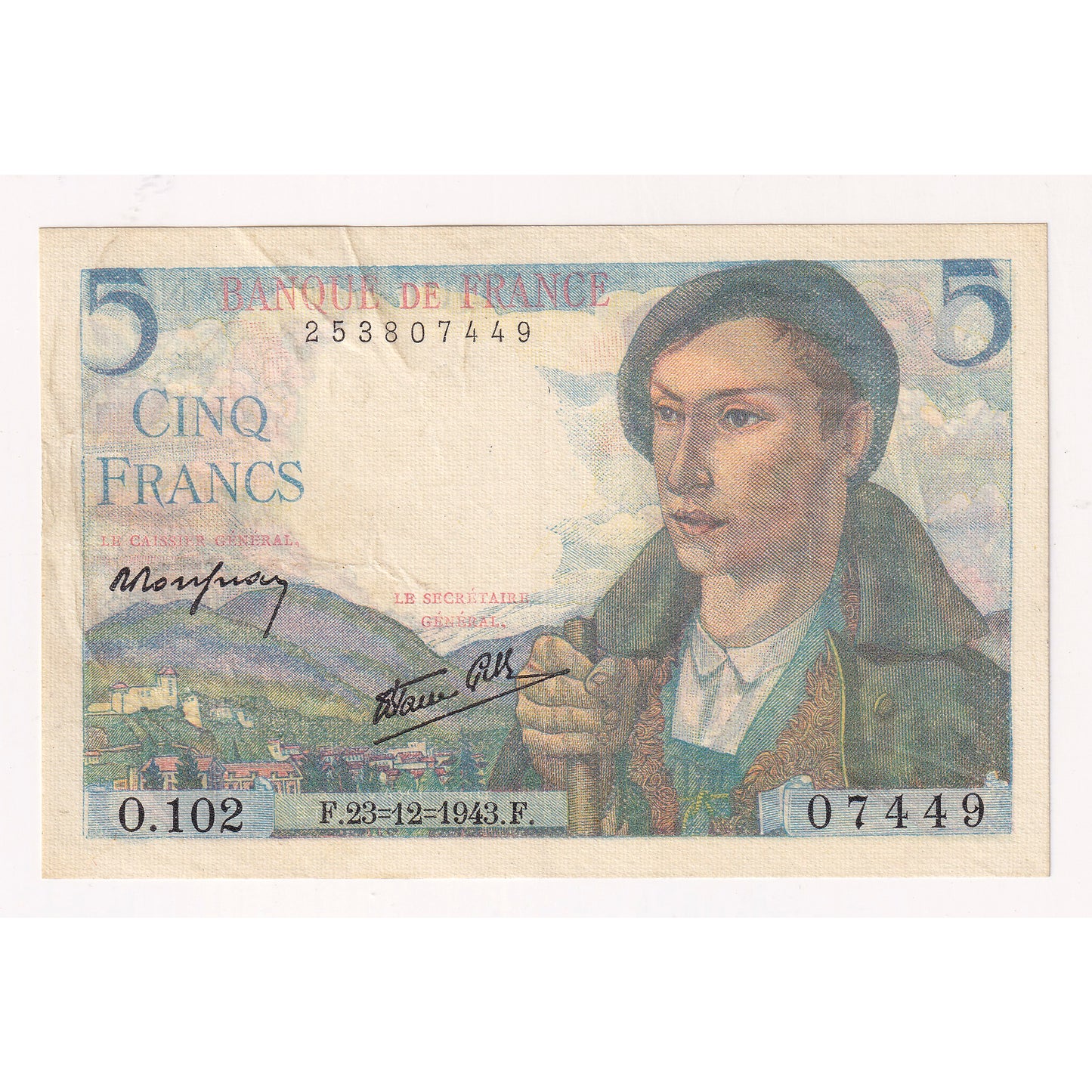 France 1943 5 Franc Note, Pick #98