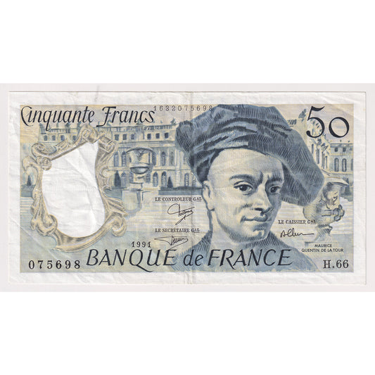 France 1991 50 Franc Note, Pick #152, Circulated