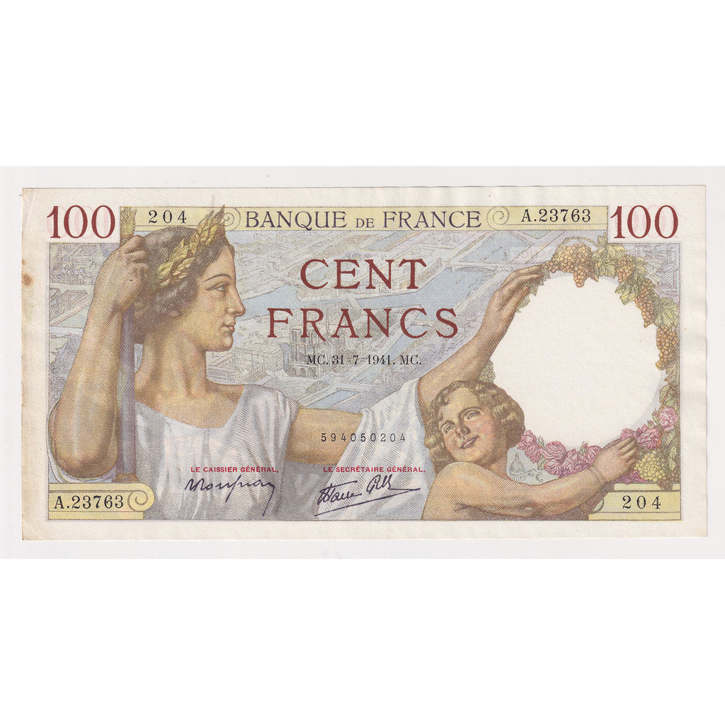 France 1941 100 Franc Note, Pick #94