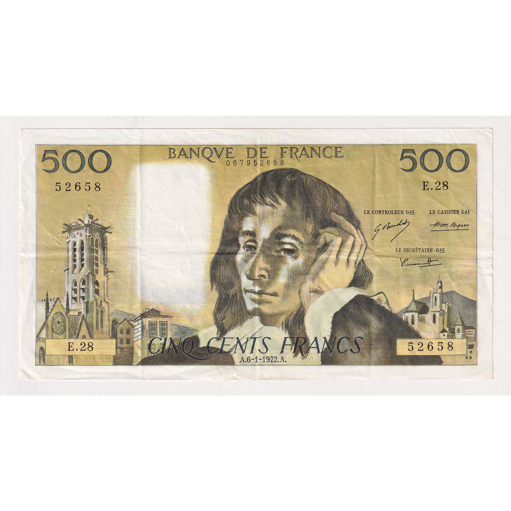 France 1972 500 Franc Note, Pick #156b