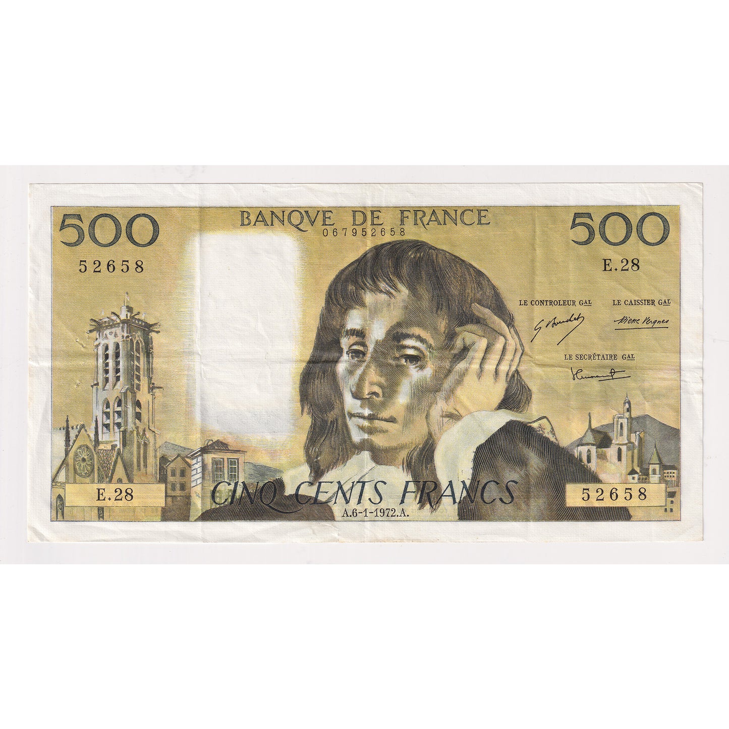 France 1972 500 Franc Note, Pick #156b
