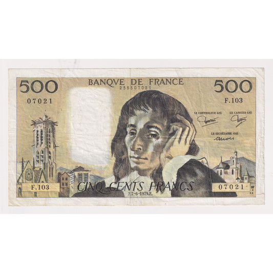 France 1979 500 Franc Note, Pick #156