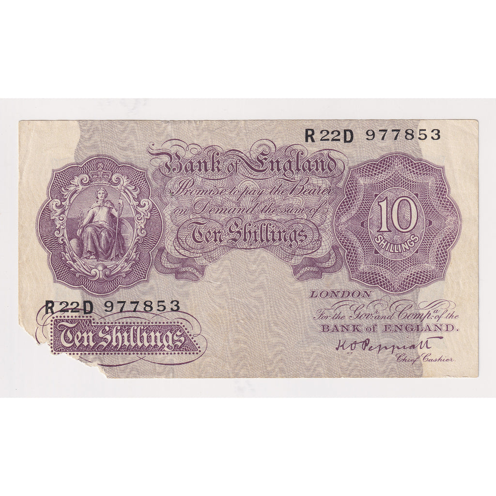 Great Britain Wartime 10 Shilling Note, Pick #366, Circulated