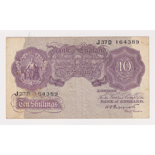 Great Britain Wartime 10 Shilling Note, Pick #366, VF-EF (VF30)