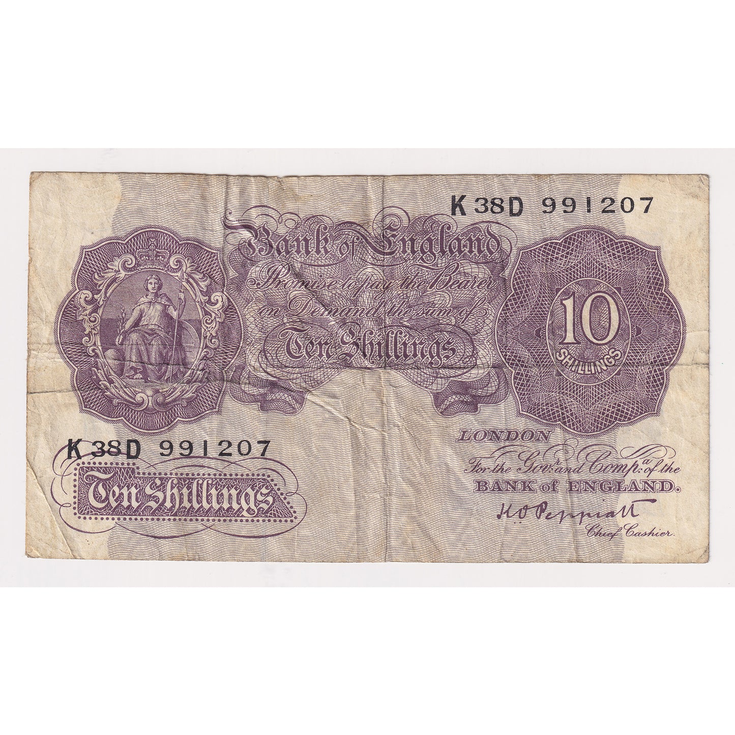 Great Britain Wartime 10 Shilling Note, Pick #366