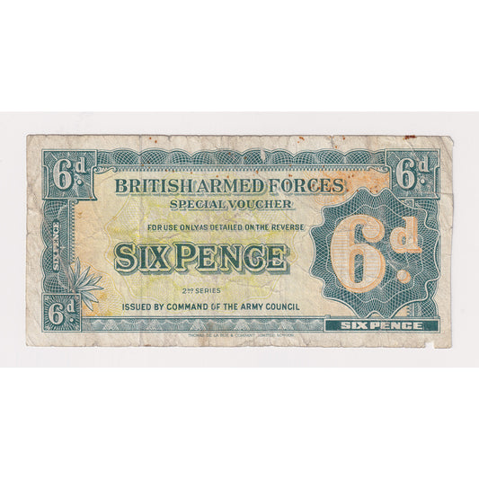 British Armed Forces 1948 6 Pence Note, Pick #M17