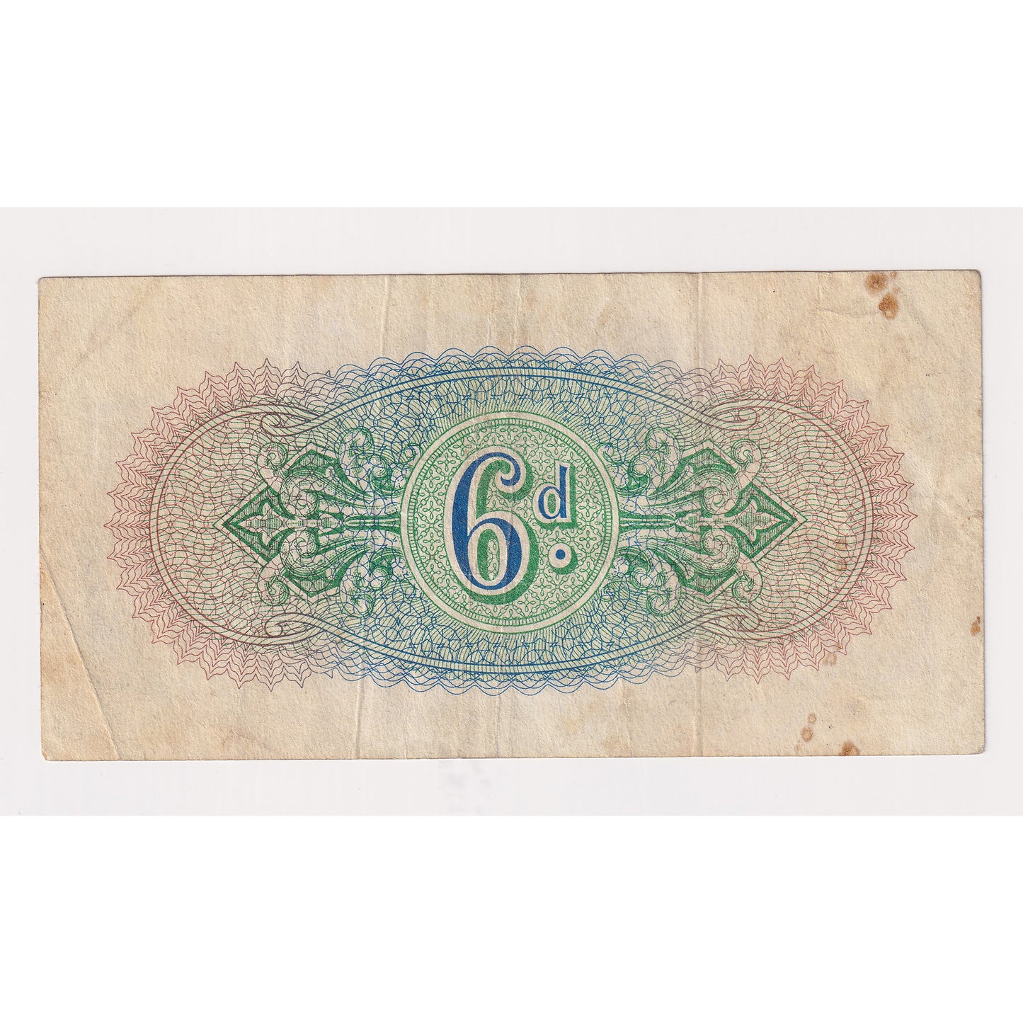 British Armed Forces 1943 6 Pence Note, Pick #M1, Very Fine (VF20)