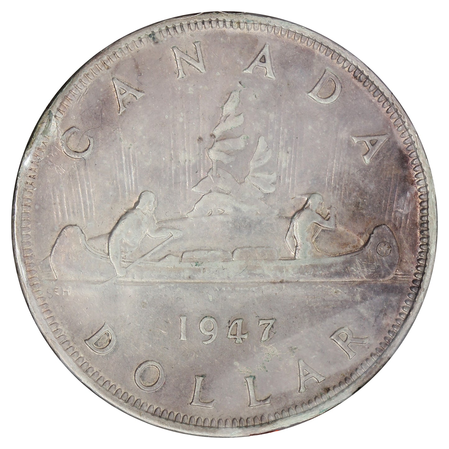 1947 Blunt 7 Canada Dollar VF-EF (VF30) Scratched