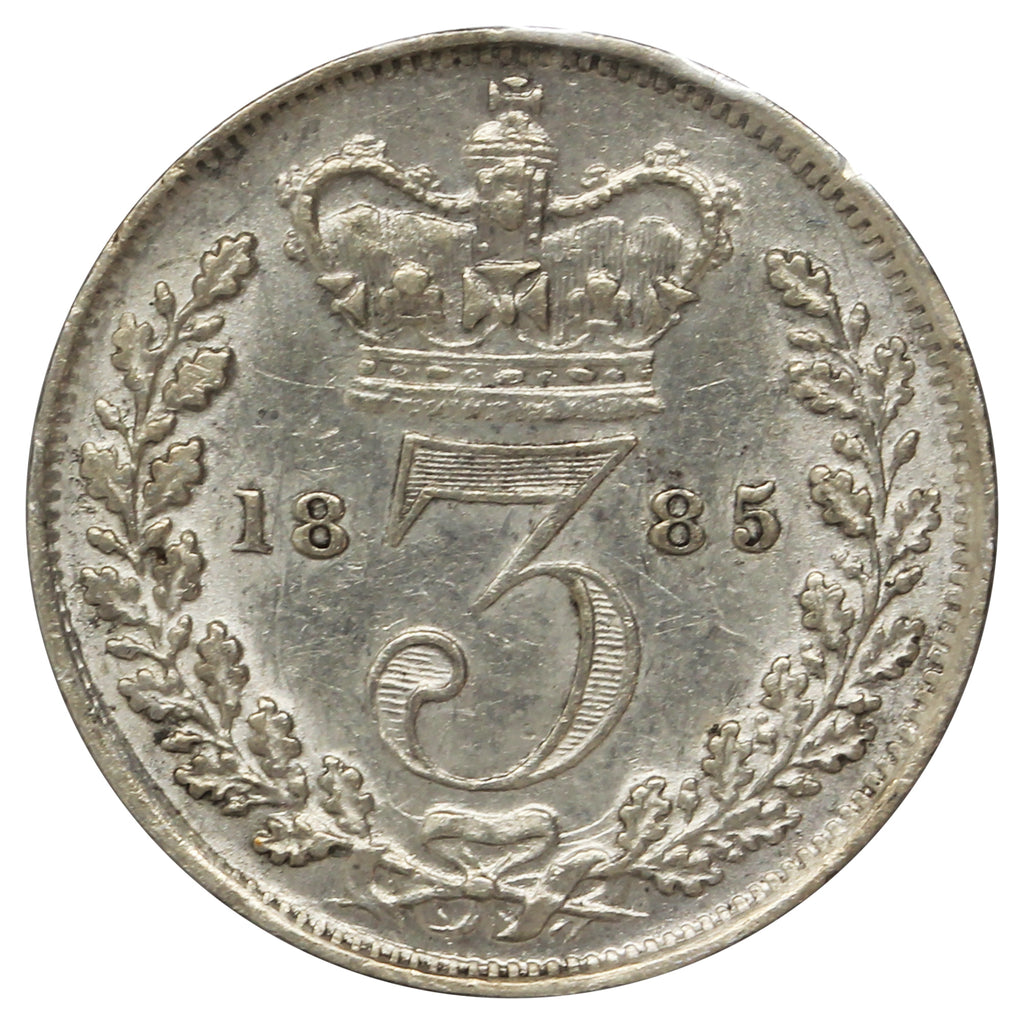 Great Britain 1885 3 Pence EF-AU (EF45) Scratched