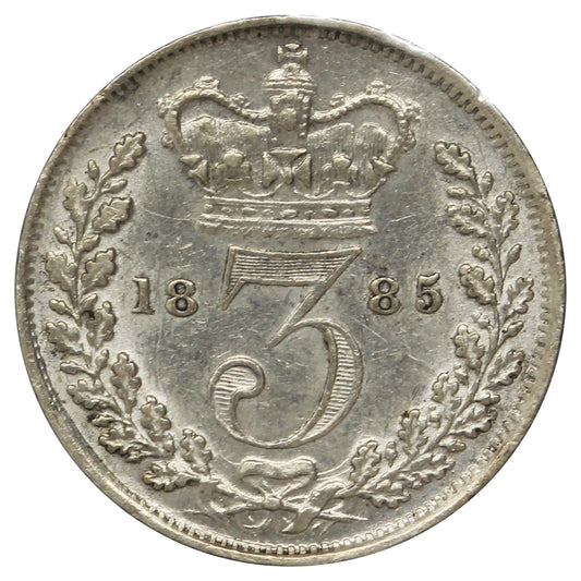 Great Britain 1885 3 Pence EF-AU (EF45) Scratched