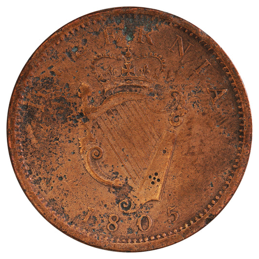 Ireland 1805 Half Penny VF-EF (VF30) Impaired