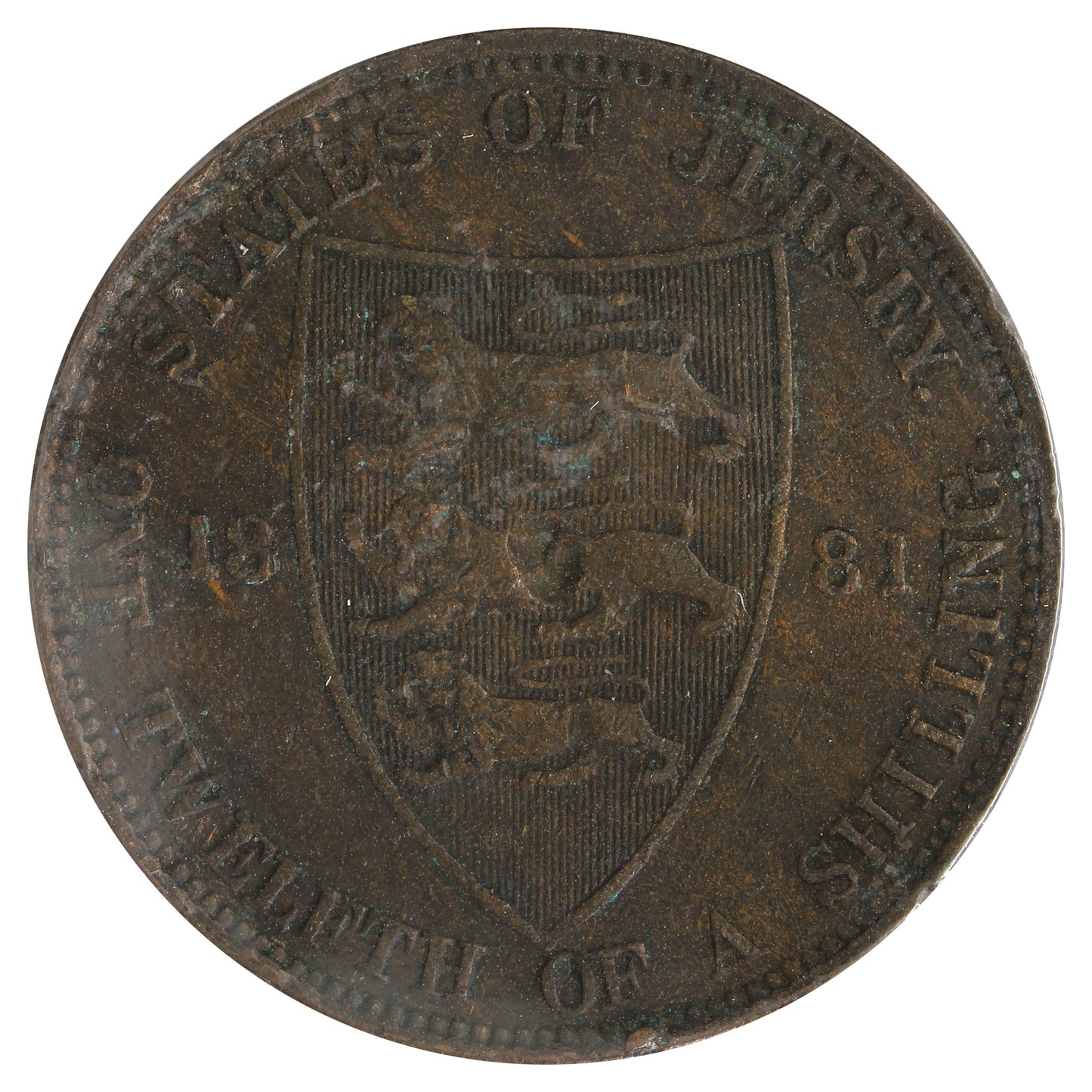 Jersey 1881 1/12 Shilling VF-EF (VF30) Impaired
