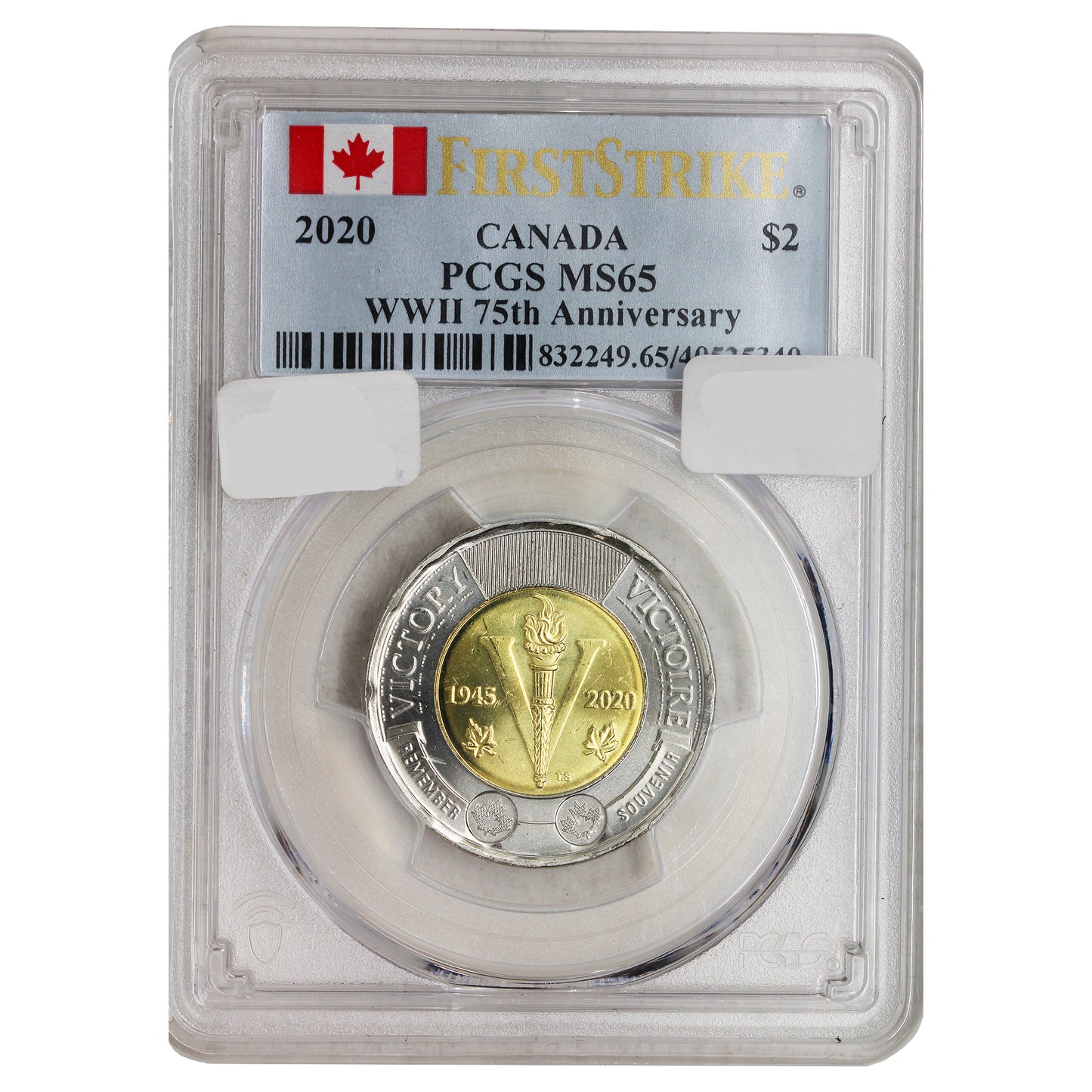 2020 Canada $2 First Strike WWII 75th Anniversary PCGS Certified MS65