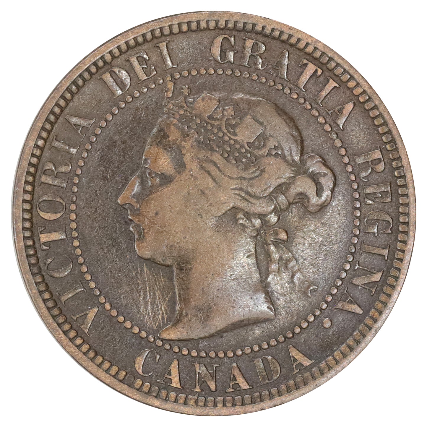 1888 Canada 1-cent Fine (F12) Scratched, marks, or impaired