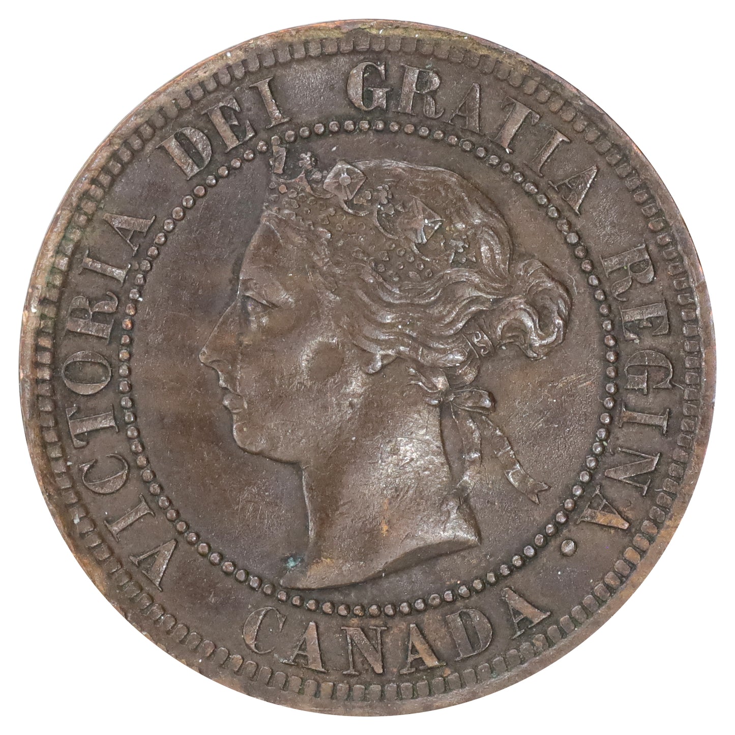 1891 LDLL Obv. 2 Canada 1-cent VF-EF (VF30) Scratched, marks, or impaired