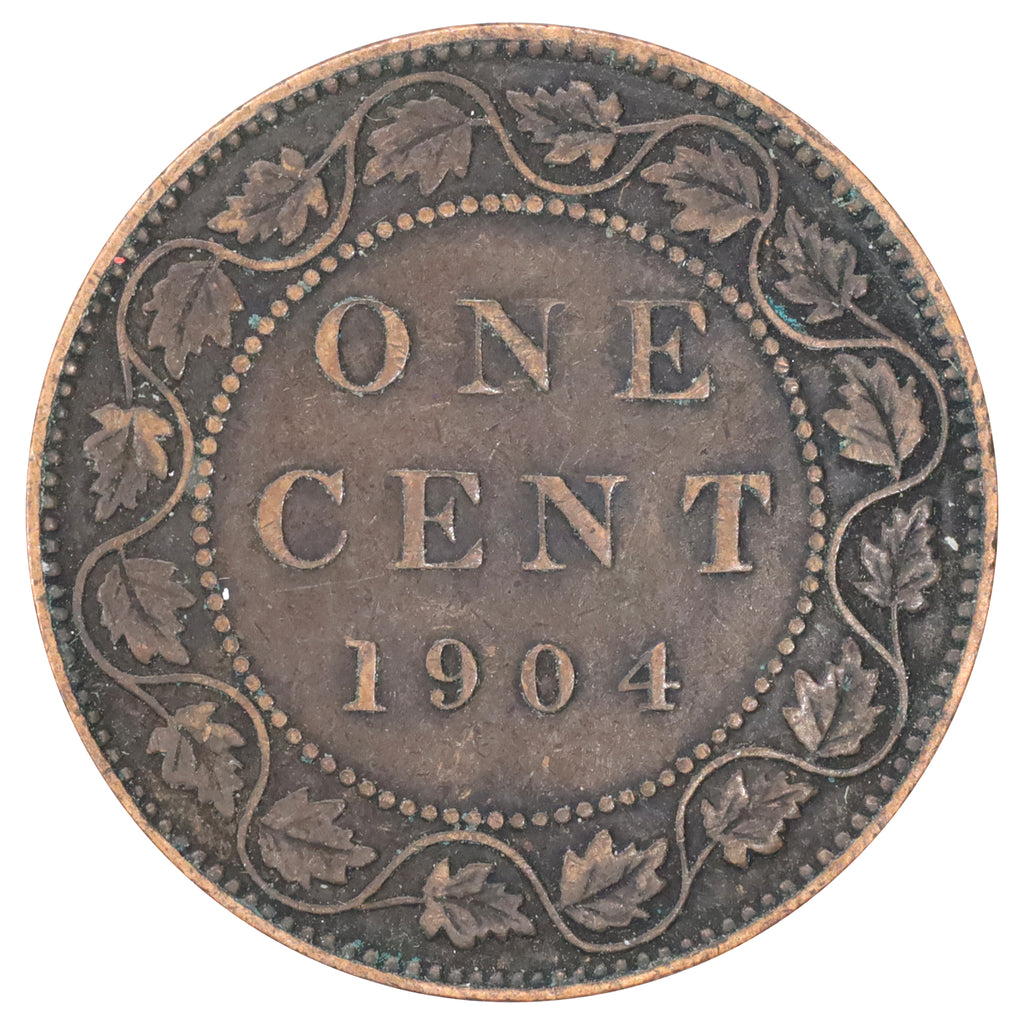 1904 Canada 1-cent F-VF (F15) Scratched, marks, or impaired