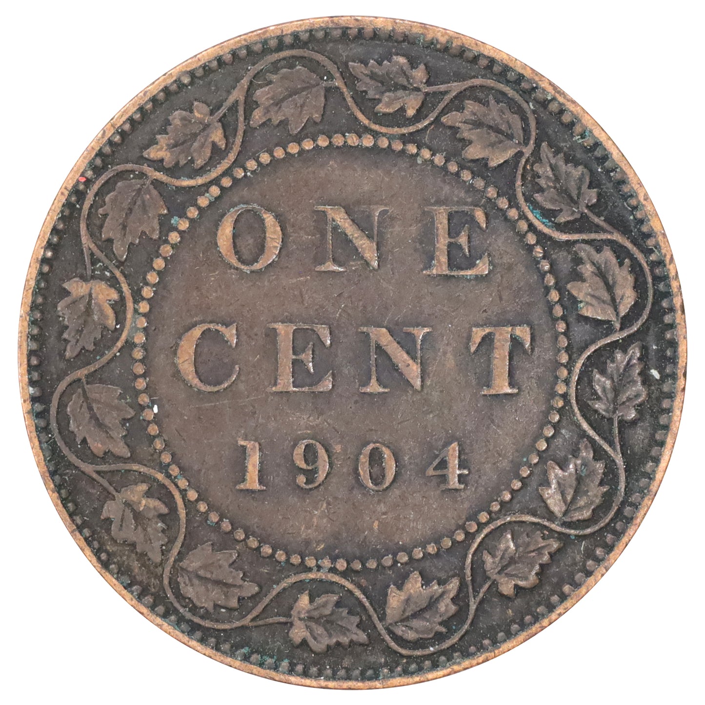 1904 Canada 1-cent F-VF (F15) Scratched, marks, or impaired