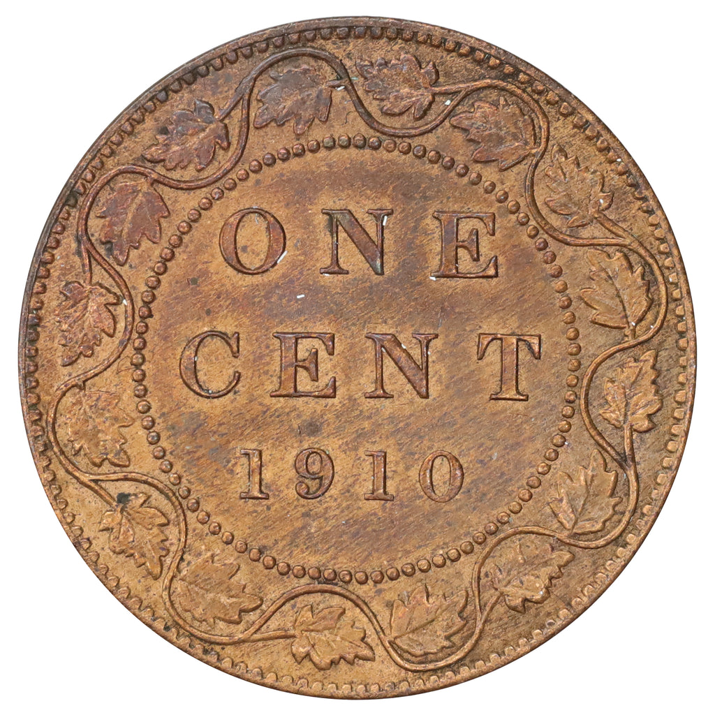 1910 Canada 1-cent AU-UNC (AU55) Scratched, marks, or impaired
