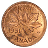 1951 Canada 1-cent Brilliant Uncirculated (MS63) Scratched, marks, or impaired