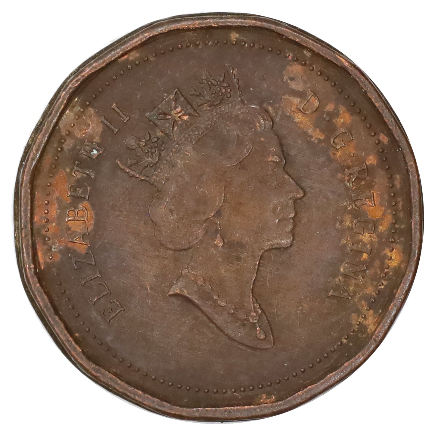 ERROR 1994 Canada 1-cent (Railroad Rim)