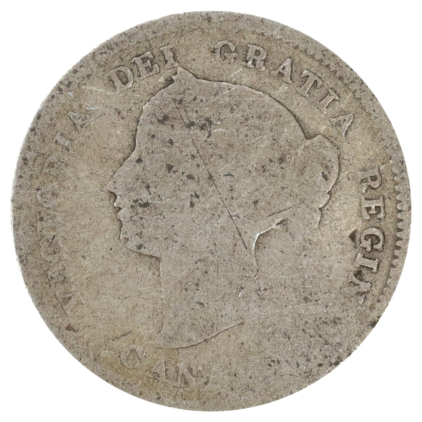 1891 Obv. 2 Canada 5-cents About Good (AG3) Scratched, marks, or impaired