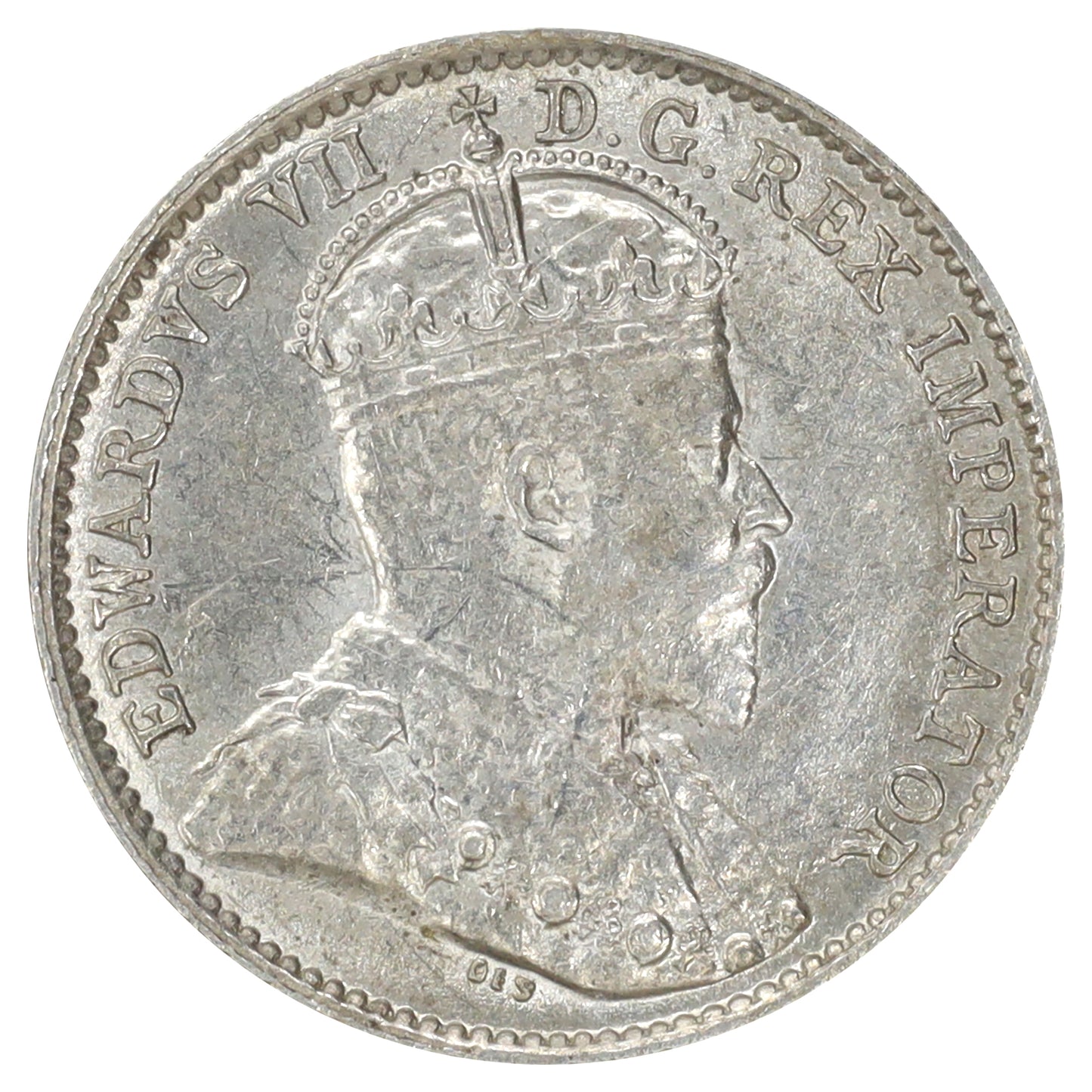 1910 Pointed Leaves Canada 5-cents AU-UNC (AU55) Scratched, marks, or impaired