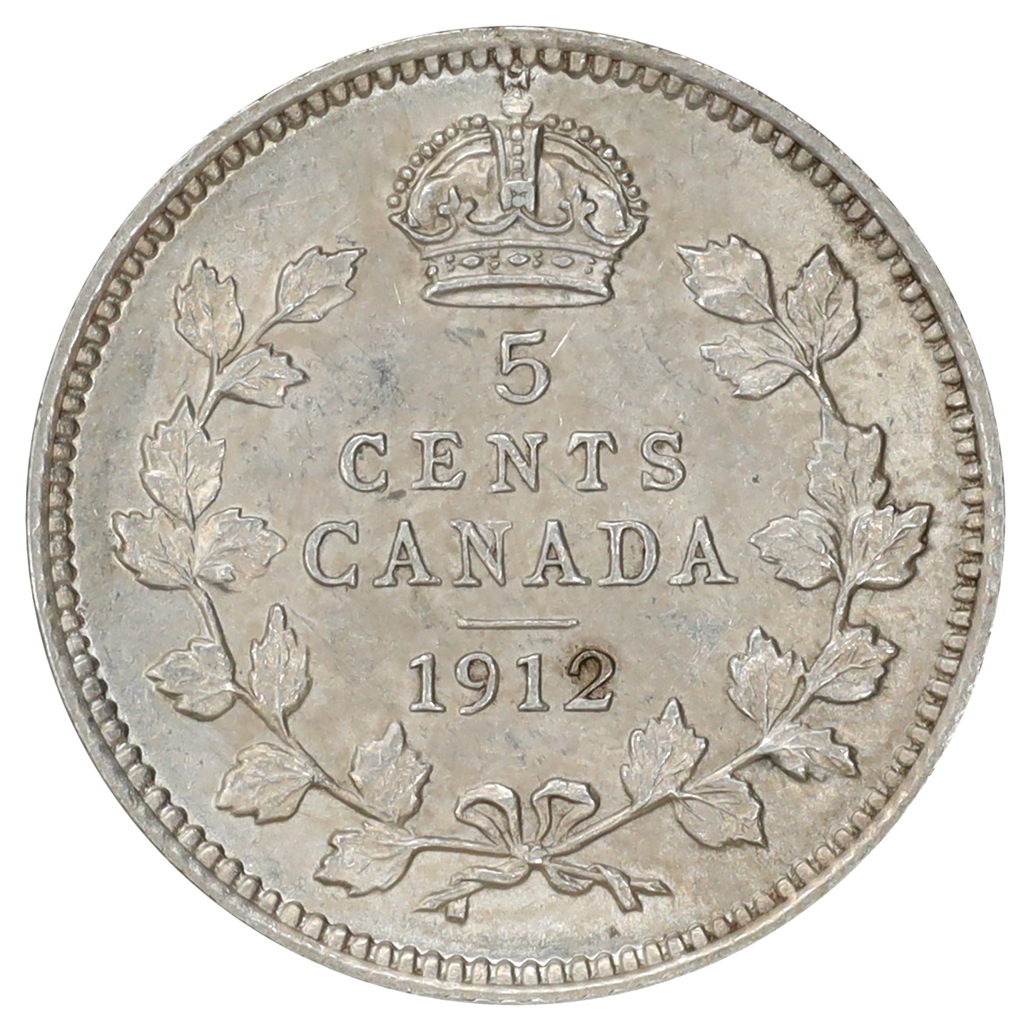 1912 Canada 5-cents AU-UNC (AU55) Scratched, marks, or impaired