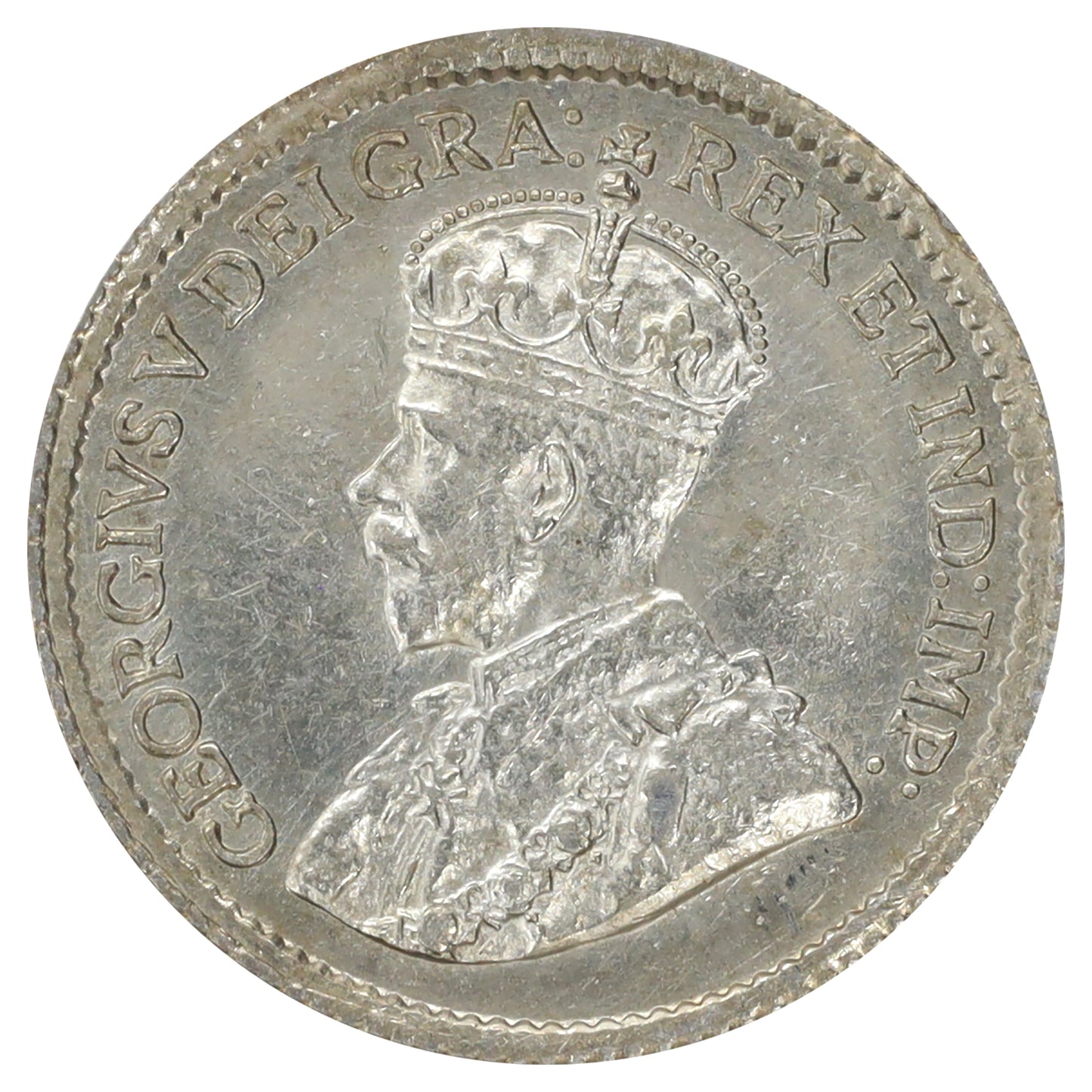 1914 Canada 5-cents Almost Uncirculated (AU50) Scratched, marks, or impaired