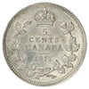 1917 Canada 5-cents Almost Uncirculated (AU50) Scratched, marks, or impaired