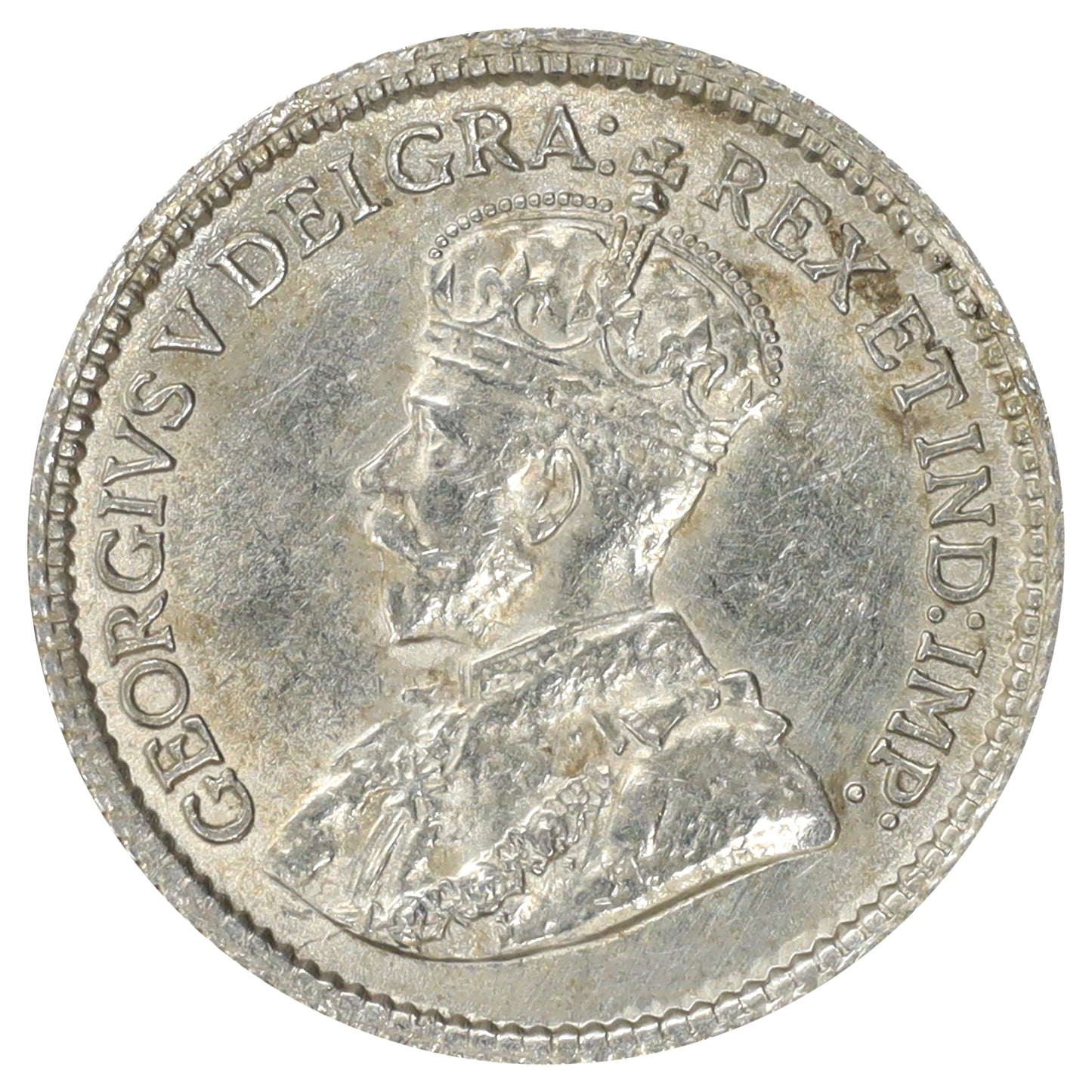 1917 Canada 5-cents Almost Uncirculated (AU50) Scratched, marks, or impaired