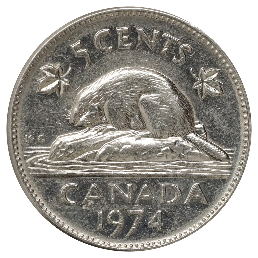 ERROR 1974 Canada 5-cents (Bug tail)