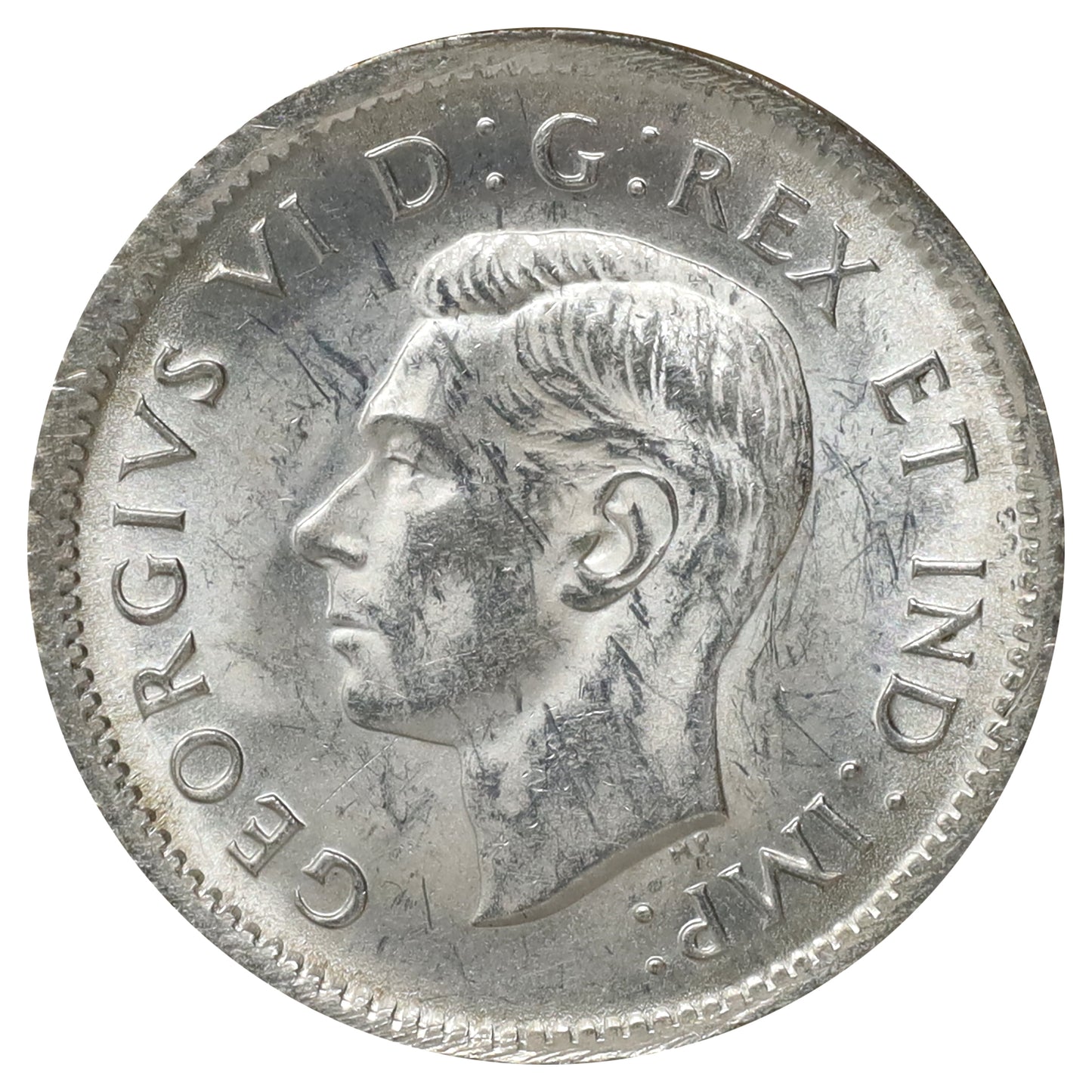 1937 Canada 10-cents UNC+ (MS62) Scratched, marks, or impaired