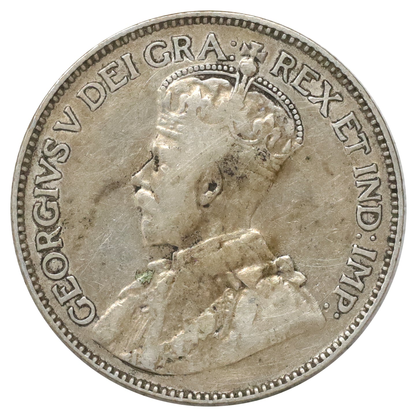 1920 Canada 25-cents F-VF (F15) Scratched, marks, or impaired