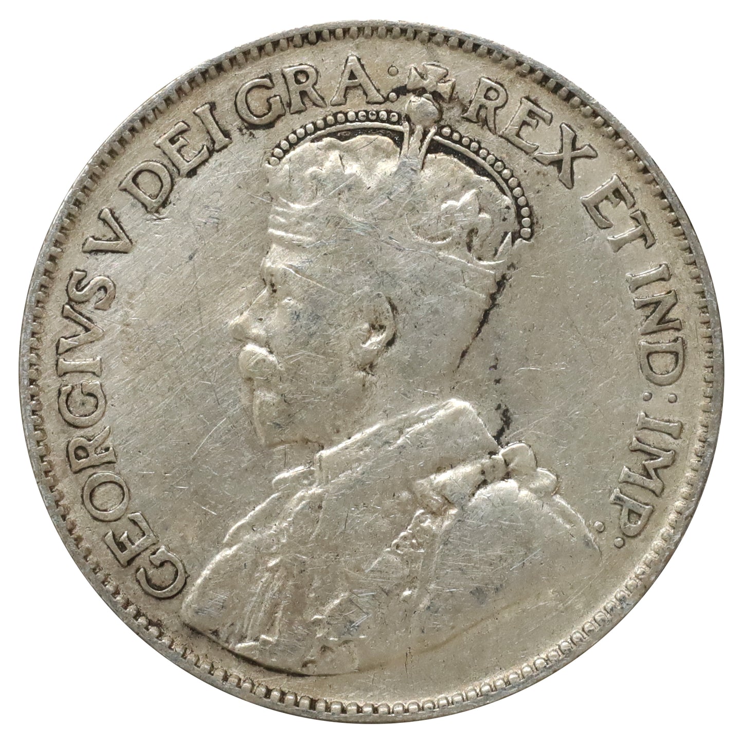 1920 Canada 25-cents Fine (F12) Scratched, marks, or impaired