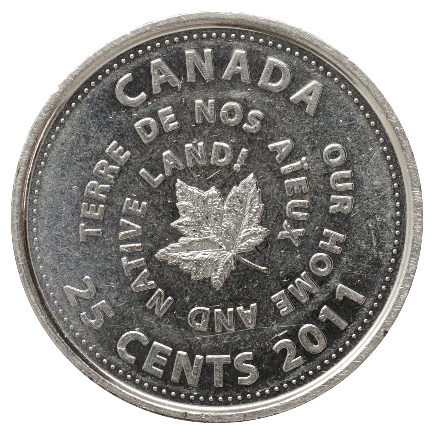 2011 Oh Canada 25-cents Brilliant Uncirculated (MS63) Scratched, marks, or impaired